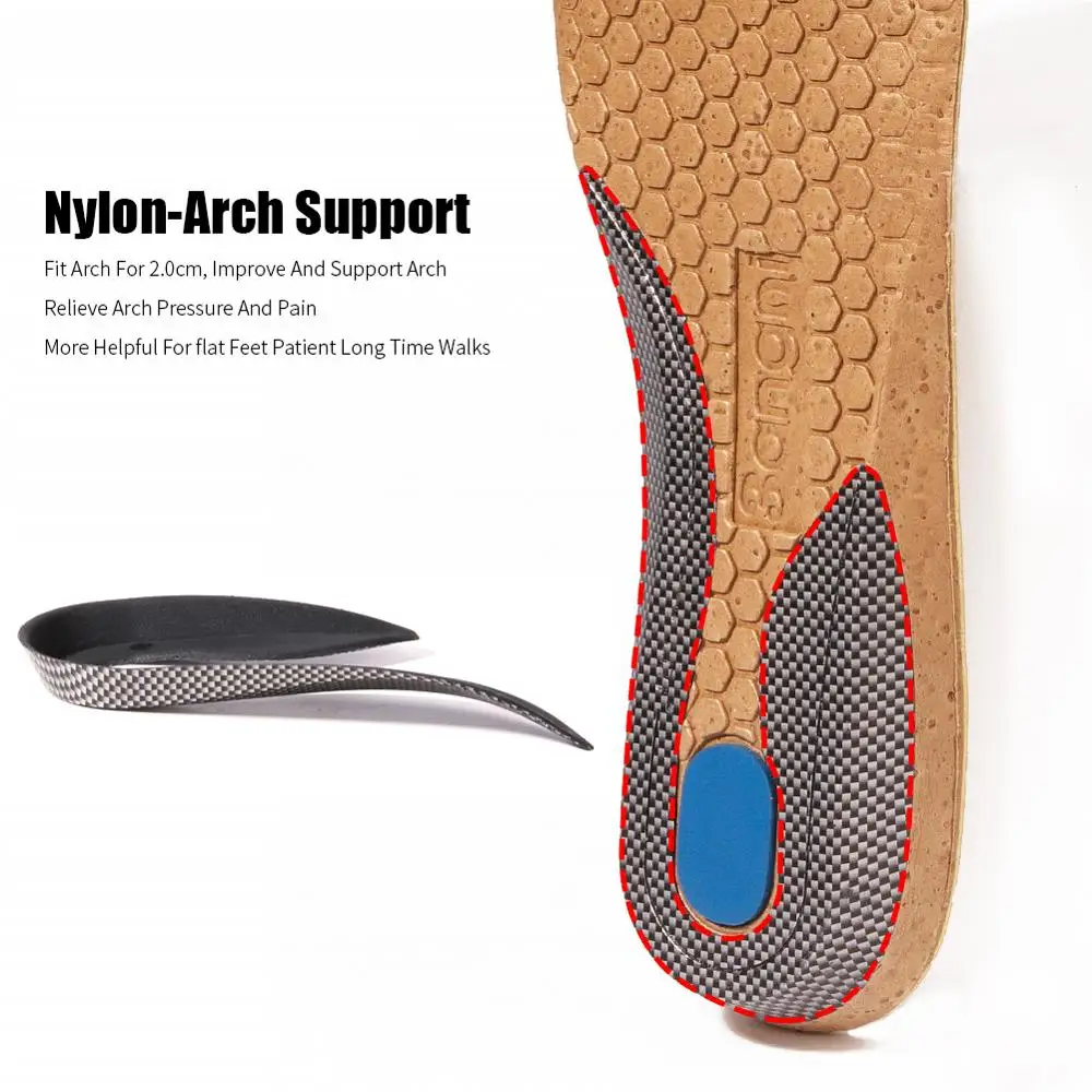 Bangnisole Plantar Fasciitis Orthotics Insole For Flat Feet Hard Arch Support Shoe Pad Orthopedic Soles For Inner Cushion