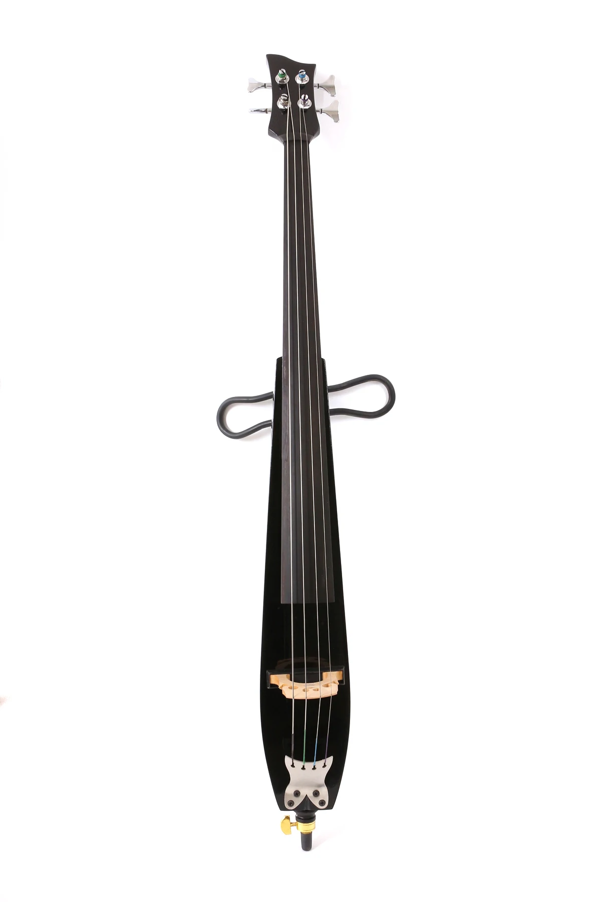 4/4 Electric Cello 4 String Silent Powerful Sound Ebony Part Top Grade Black Color
