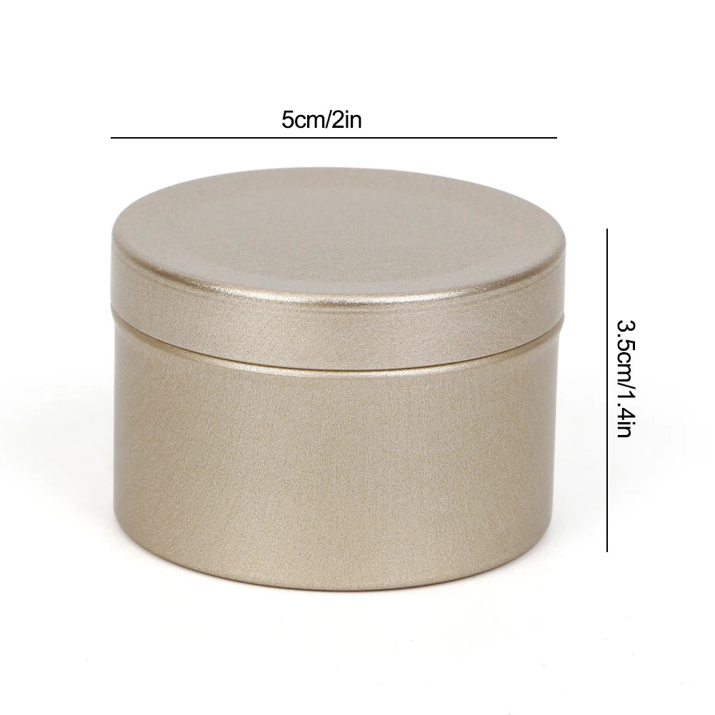 20pcs DIY Candle Making 1.7oz White Round Empty Jar Aluminum Tin Bulk Tea Container Cosmetics Sample Storage Small Tin Jars