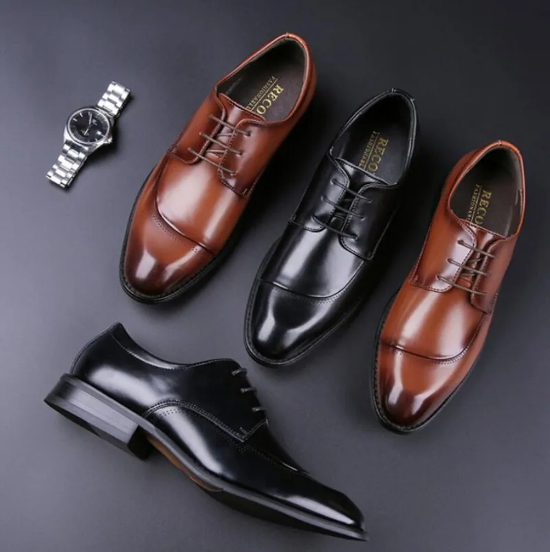 

New four seasons business casual single shoe dress leather shoes men leather cross-boundary gentleman leather shoes trend a2