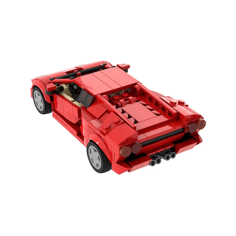 MOC 레드 디아블로 6.0 Supercar 빌딩 블록 키트 LP5000 QV 레이싱 Hypercar SV 스포츠 차량 트럭 DIY 벽돌 모델 어린이 장난감 선물