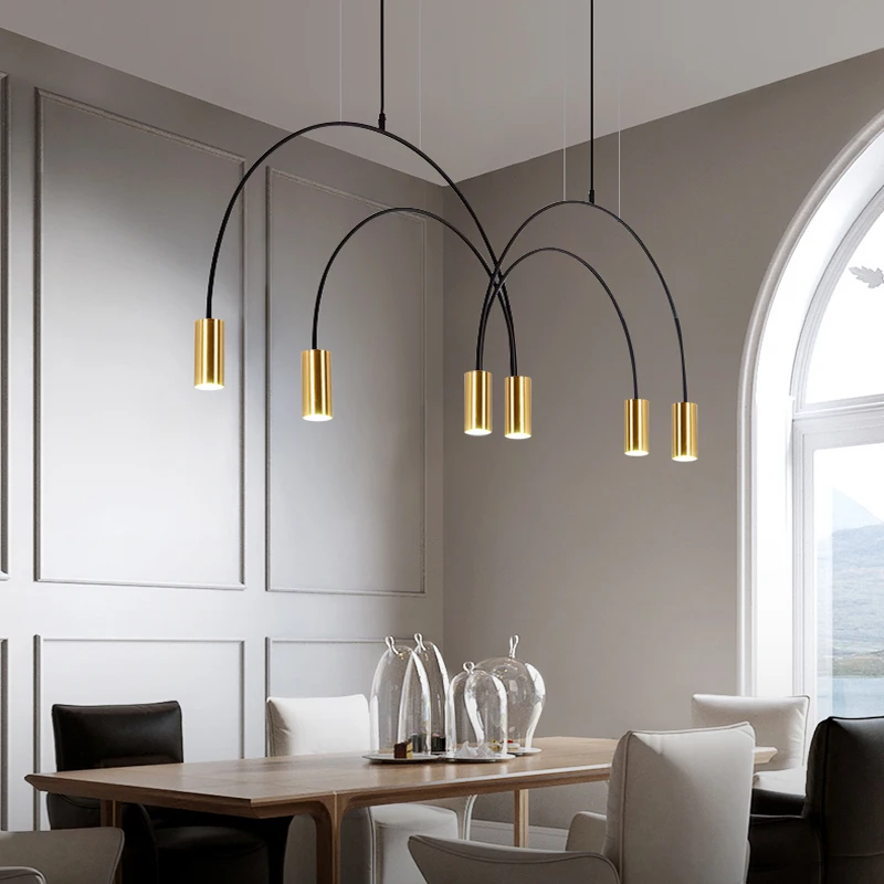 2021 New Restaurant Chandelier Light Luxury Nordic Dining Living Room Table Bar Minimalist Chandelier Simple Modern Light