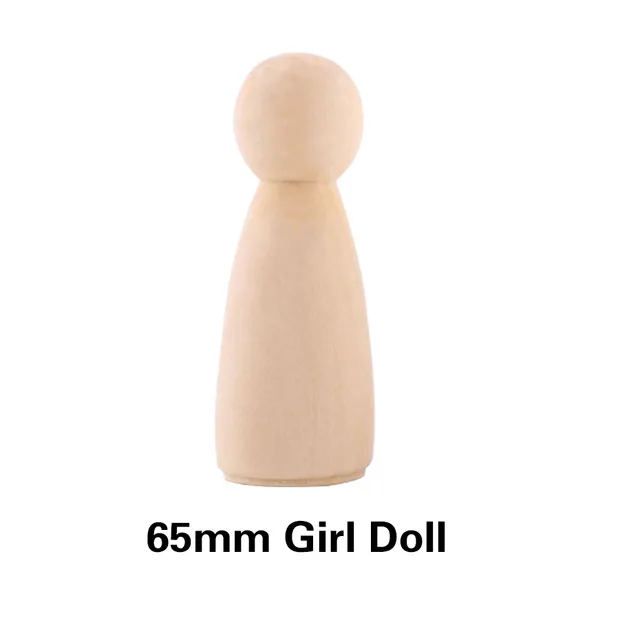 Wooden Peg Dolls Set, 5PCS for DIY Decoration