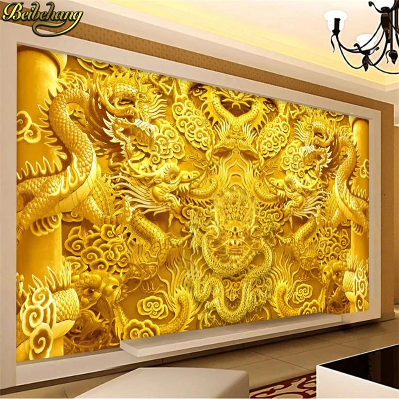 Custom photo wallpaper mural dragon horse  dragon eight horse horse 3D TV background wall