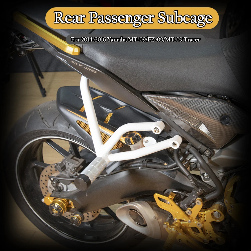 

MT09 Subcage Stunt Rear Passenger Pegs Crash Bar Protector For Yamaha MT 09 FZ-09 For Tracer 900 XSR 900 FZ09 2013-2020