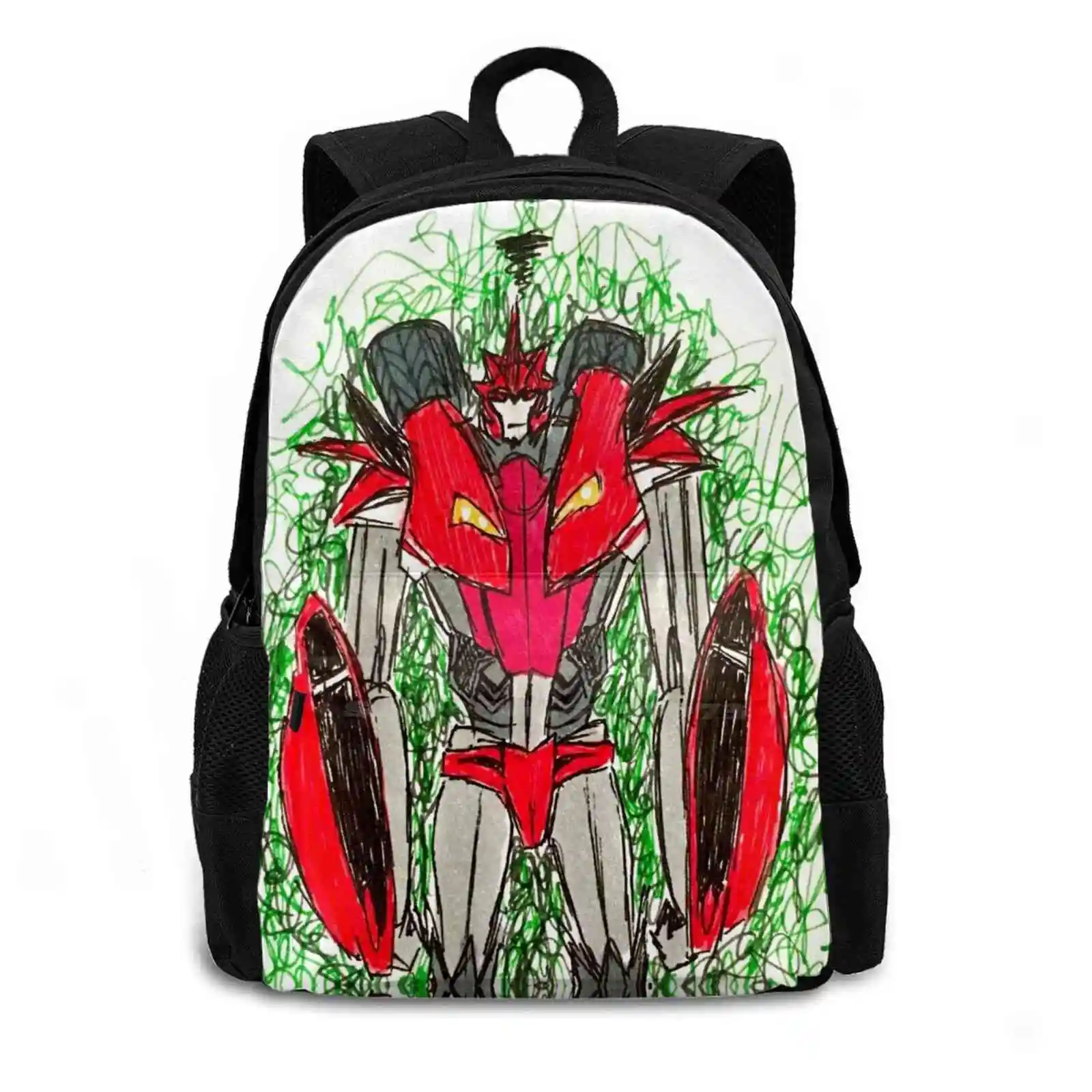 Scribblestroke Knockout Teen College Student Backpack Laptop Travel Bags Knockout Ko Prime Prime Knockout Knockout Tfp Robot