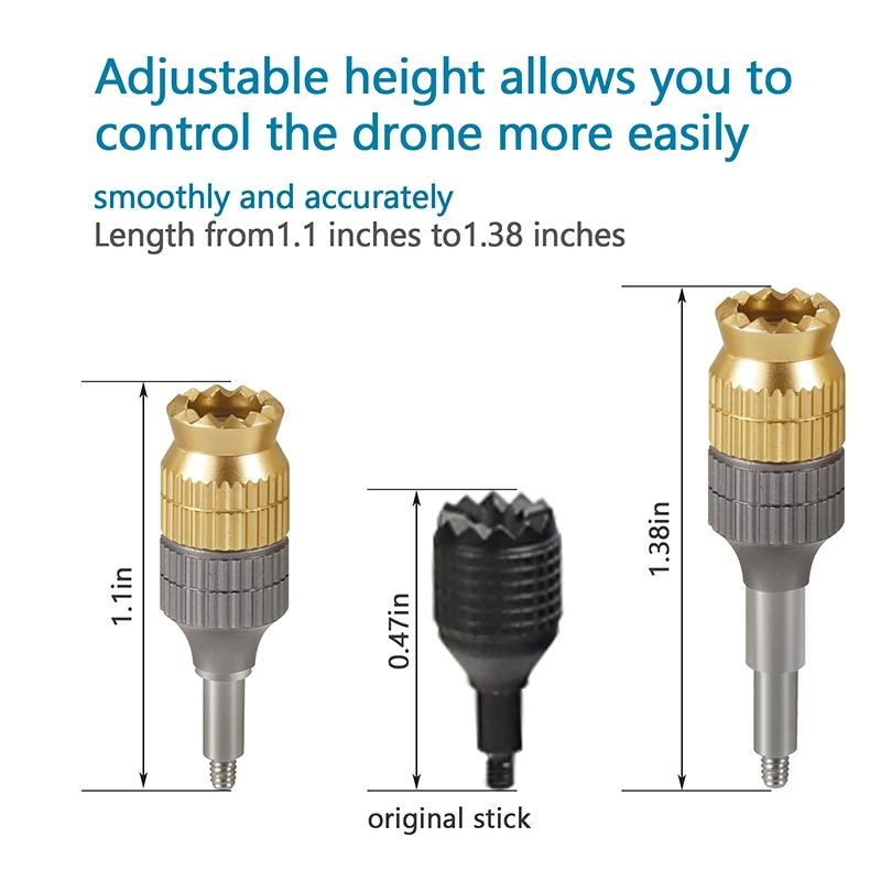 For DJI FPV Extended Joystick Aluminum Thumb Rocker Heighten Sticks Compatible with DJI FPV Remote Controller Drone Accessories