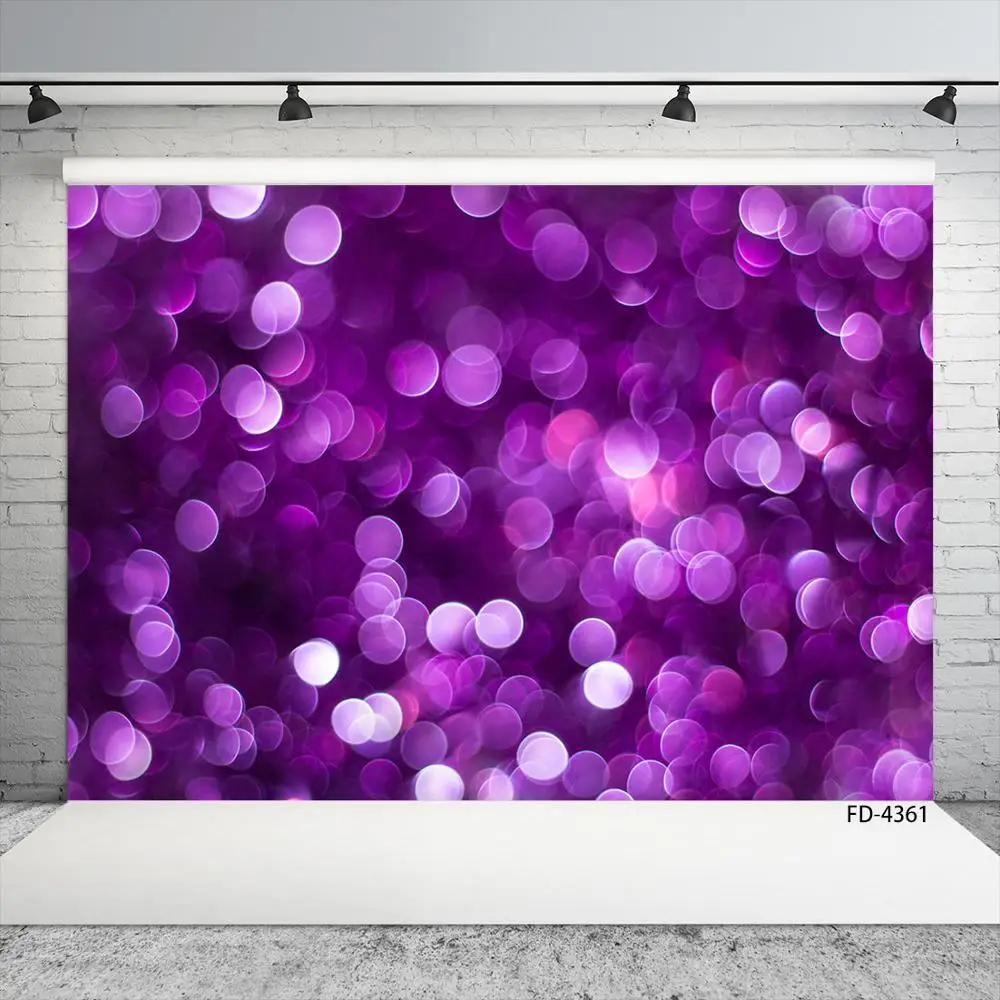 Purple Flare Glitter Bokeh Photography Backdrops Vinyl Background Photo Studio for Children Party Baby Shower Prom Photoshoot