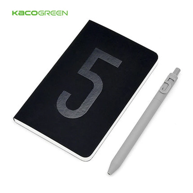 KACO-Set de bolígrafo y libreta con inicial, conjunto de cuaderno A6 con diseño de letra y bolígrafo de 0.5mm de tinta negra