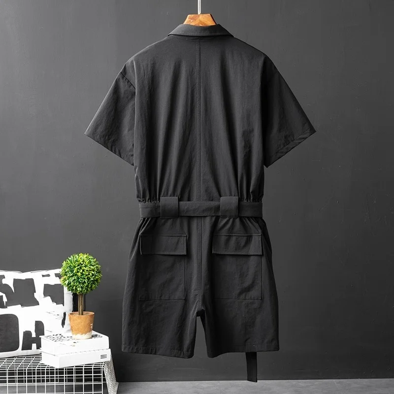 

Style Japanese Vintage Casual Short Jumpsuits Mens Summer Hip Hop Playsuit Short Sleeve Sets Fashion Straight 2022 New Overalls