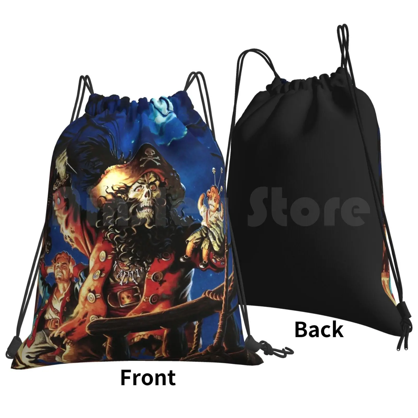 Monkey Island 2 Lechuck's Revenge ( High Contrast ) Backpack Drawstring Bags Gym Bag Waterproof Monkey Island Lechuck