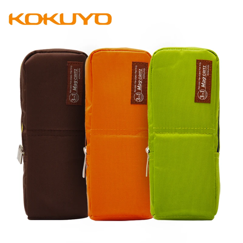 Japan KOKUYO Large Capacity Vertical Pen Type Pen Case Can Stand Pencil Stationery Pen Case WSG-PC32 All-in-one Function