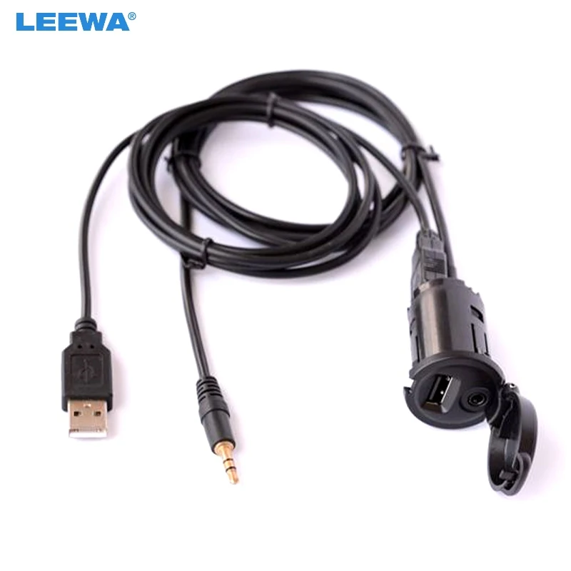 LEEWA 10set Car Stereo Armrest Box AUX USB Interface Adapter for Peugeot 1007 107 Citroen RD9 RD43 RD45 Music AUX Cable #CA7158