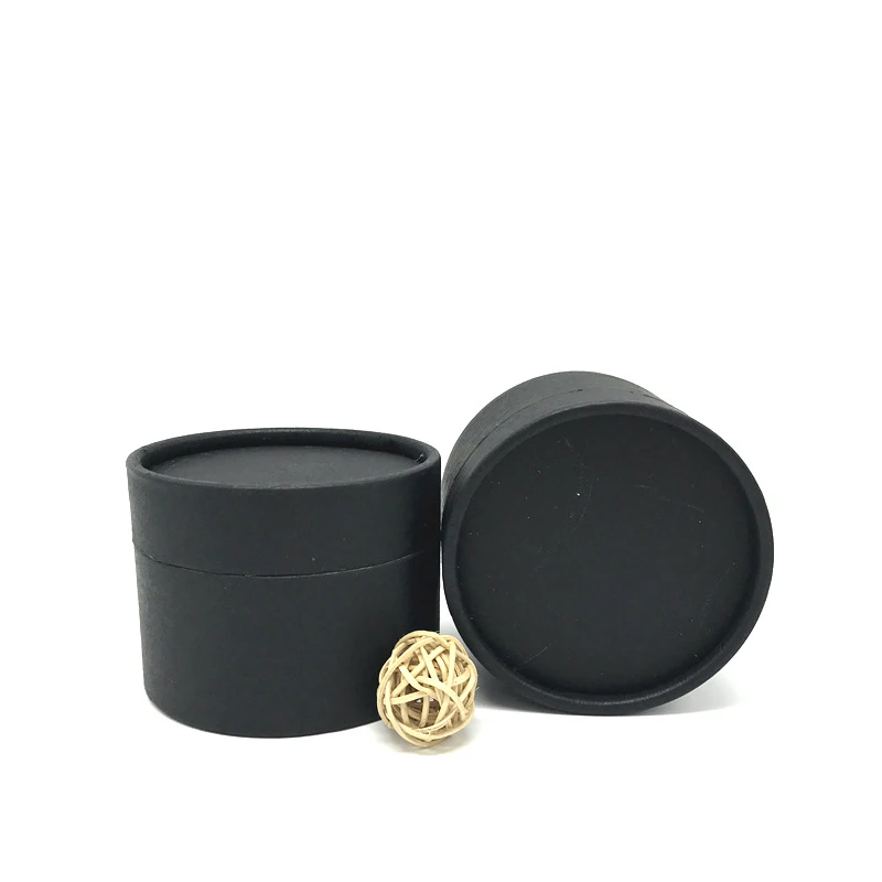 

Craft Cardboard Jar Pack for Candy, Food Grade Tea Canister, Black Color Packaging, Gift,Power,Jewelry, ECO, 20 PCs/Lot