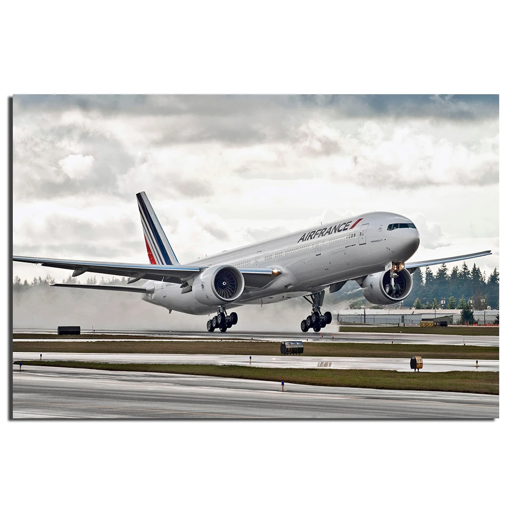 

Boeing 777 Aeroplane Poster Canvas Painting Unframed Wall Art Pictures Print For Living Room Home Decor