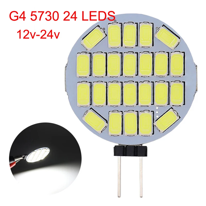 10pcs G4 LED Bulb 12V to 24V Mini Car Spotlight 5730 24 leds 3w Corn Light Chandelier Crystal Cabinet Light Replace 30w Halogen