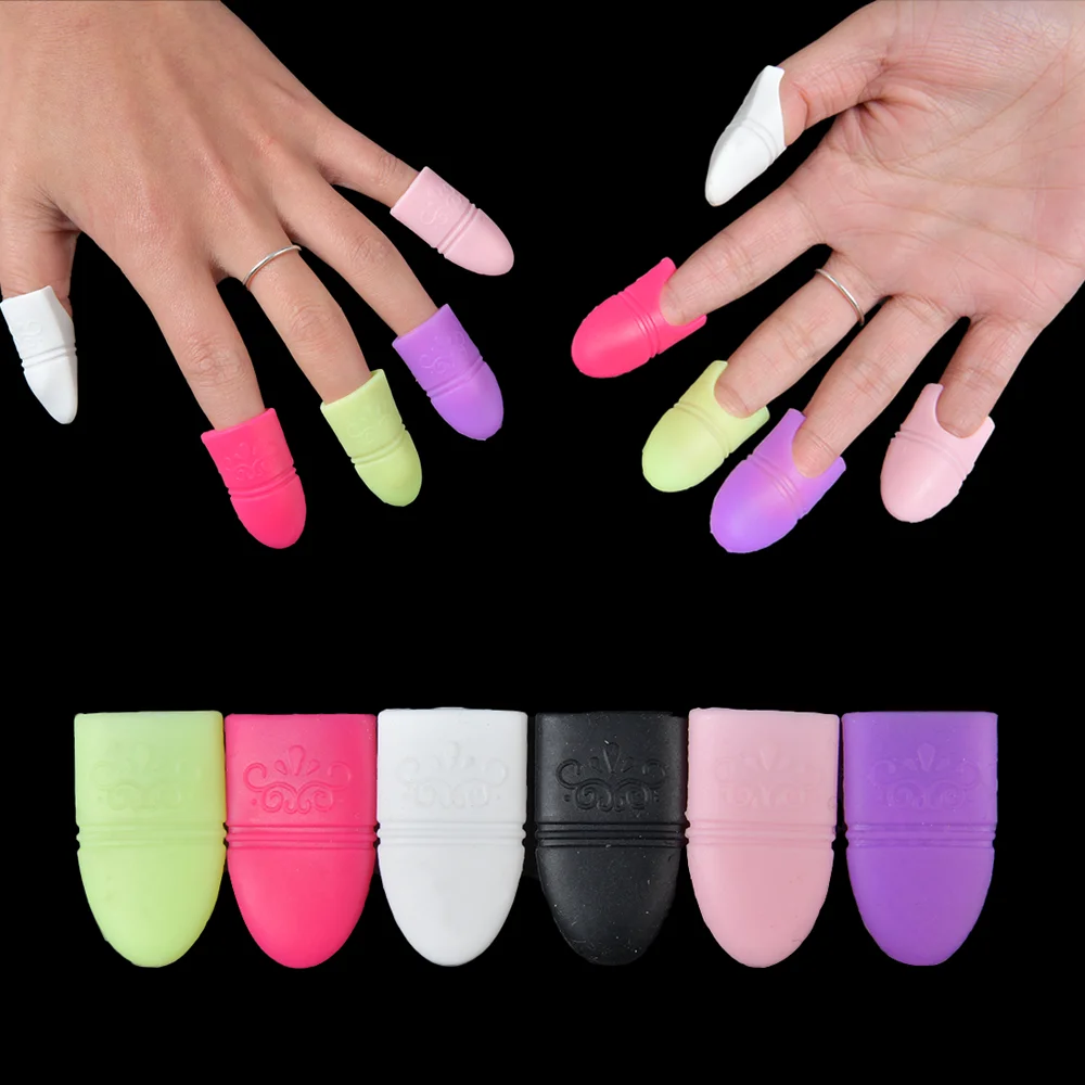 5pcs UV Gel Polish Remover Wrap Silicone Plastic Soak Off Cap Clip Manicure Cleaning Varnish Nail Art Tool Reuseable Nail Tools