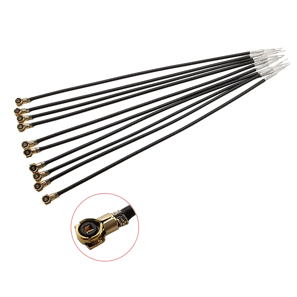 10Pcs IPX IPEX MHF4 0.81mm RF Jumper Cable Solder Connector 50ohm 0-3GHZ for PCI WIFI Card Wireless Antenna 5-50cm