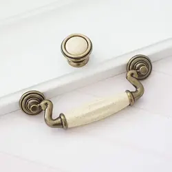 MFYS Ceramic Antique Bronze Furniture Handles Vintage Knobs and Handle for Cabinets and Drawers Retro Cabinet Hardware Door Knob