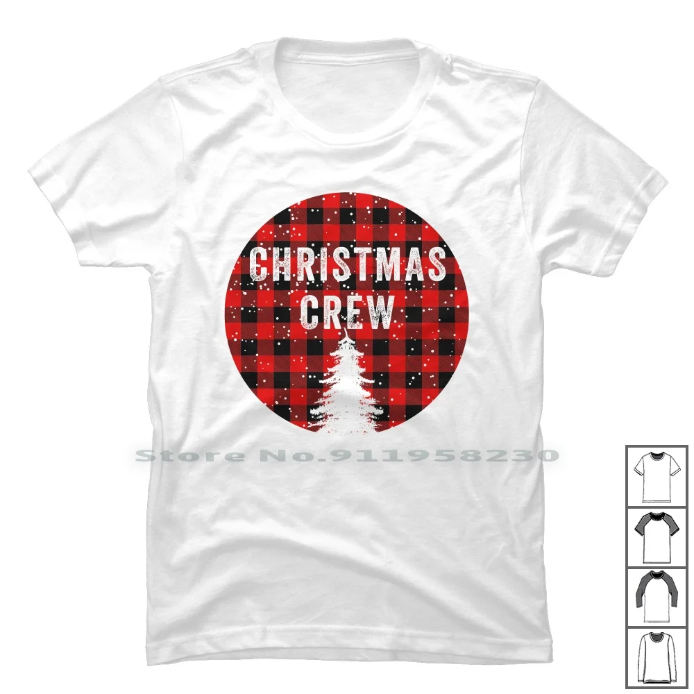 Christmas Crew T Shirt 100% Cotton Merry Christmas Christmas Tree Wreath Bright Right Light Tree Crew St