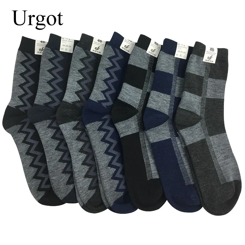 Urgot 2 Pairs/Lot Men Long Tube Socks Business Trend Durable Shaping Cotton Men Socks Spring Winter Comfort Male Sock Meias Crew