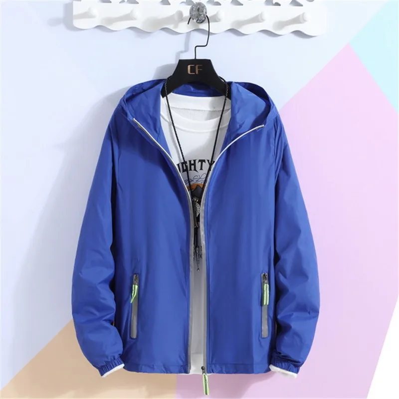 女性用フード付きサマージャケット,日焼け止め服,反射ジッパー,カジュアル,ラージサイズ7xl
