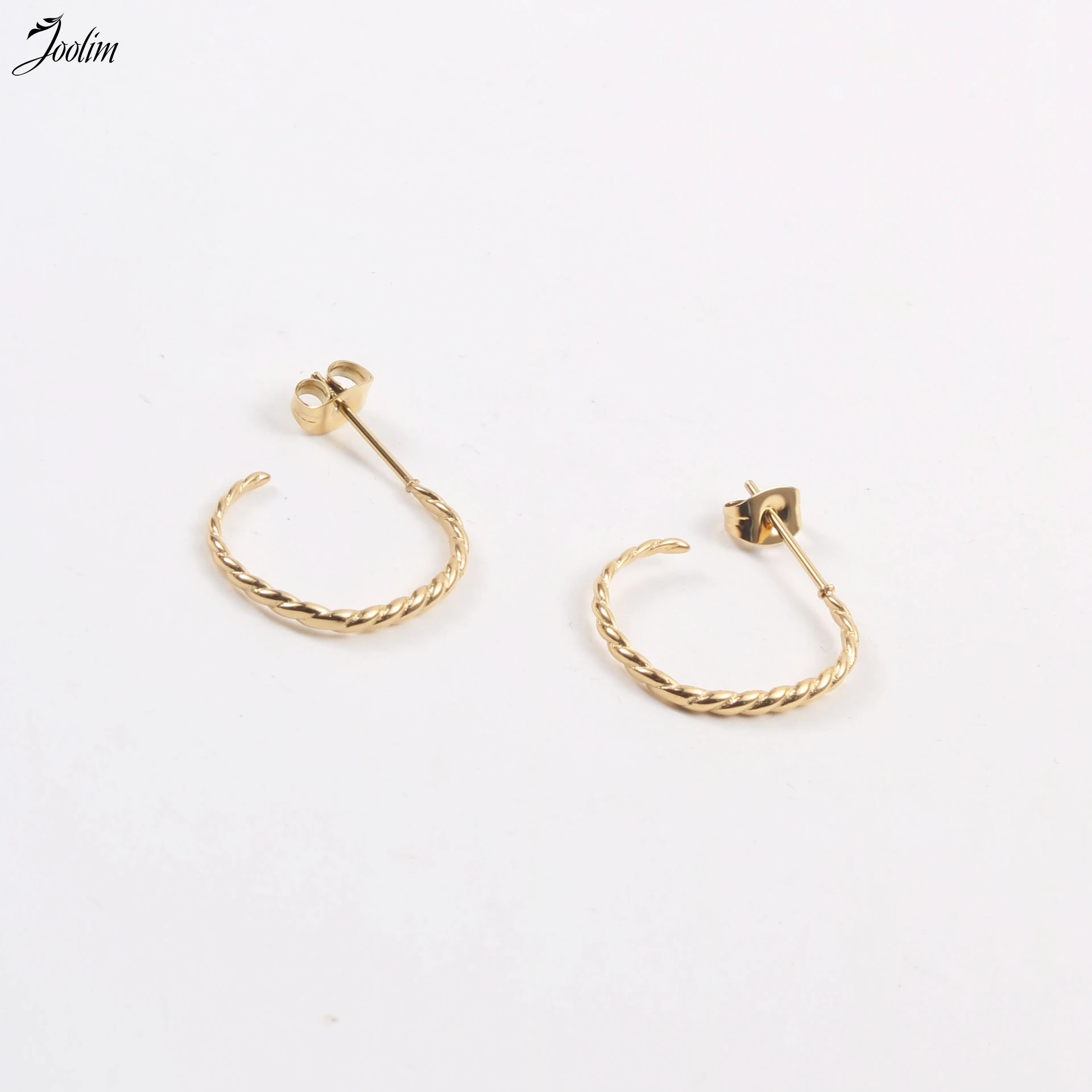 

Joolim Jewelry High End Pvd Wholesale Tarnish Free Simple Twisted Stainless Steel Hoop Earring For Women