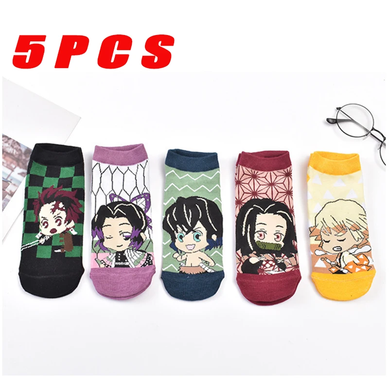 Boat Socks Wholesale Cotton Socks 5 Pairs Socks Men\'s And Women\'s New Arrivals Japanese Anime Socks Cartoon Parent-Child Socks