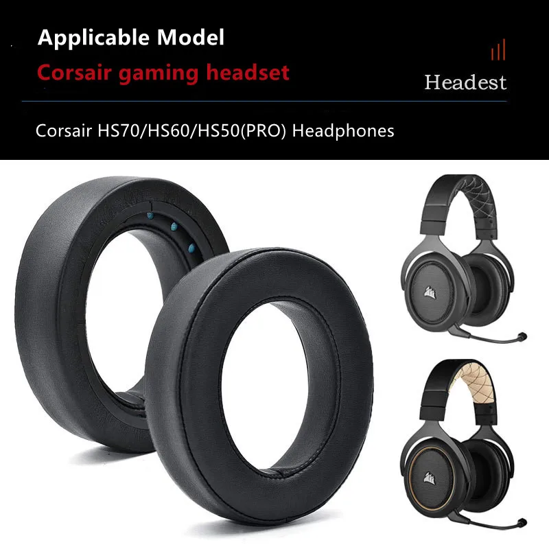 Suitable for Corsair HS50 Pro HS60 Pro HS70 Pro Headphone Sleeve Earmuffs Replacement Accessories Ear Pads Or Headband Covers