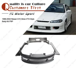 FRP Fiber Glass Bodykit 4pcs Fit For 1999-2002 S15 Silvia VTX Style Body Kit Front Bumper Side Skirts Rear Bumper Cover