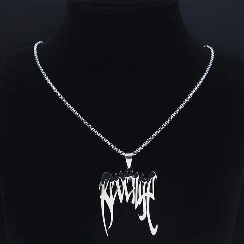 Punk Broken Stainless Steel Spiked Choker Necklace Women/Men Silver Color Pendants Necklaces Jewelry collier lettre N3430S03