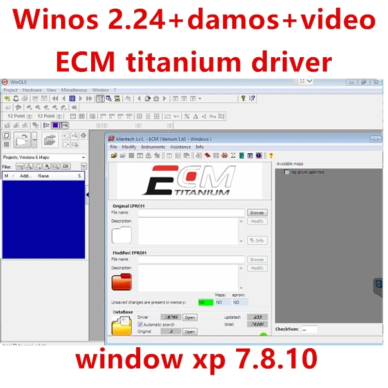 2021 Hot Winols 2.24+ Ecm Titanium 26000+ Unlock Patch+ Damos Files+ Video + User Manual Drivers Diagnostic Tool send by CD