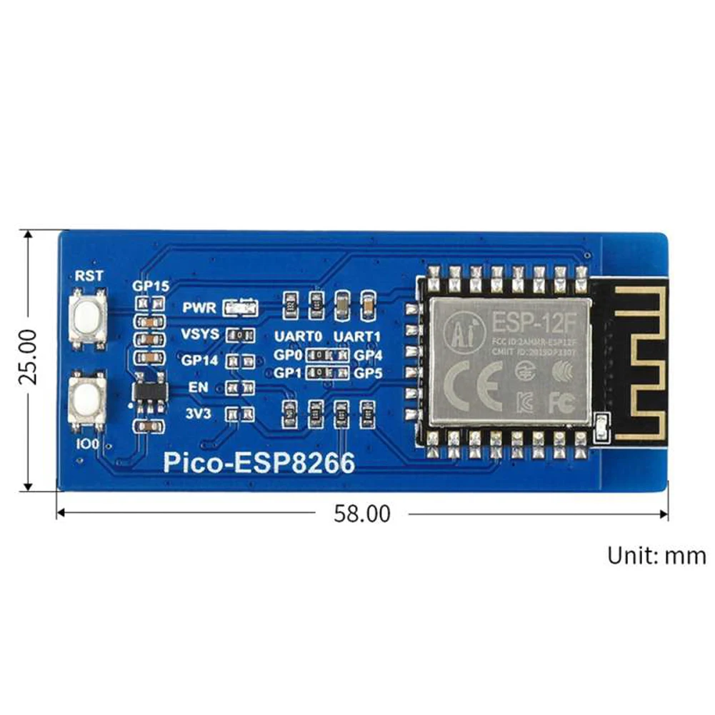 Modulo di espansione WiFi Waveshare ESP8266 per Raspberry Pi Pico supporta protocollo TCP/UDP comunicazione UART al comando