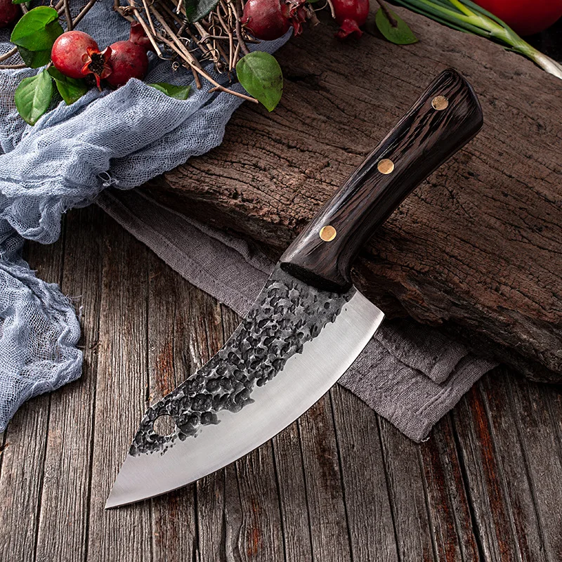 Kitchen Boning Knife Cutter Hand Forged Meat Cleaver Butcher Knife Wooden Handle Outdoor Fishing Knives Barbecue Cutting Tool