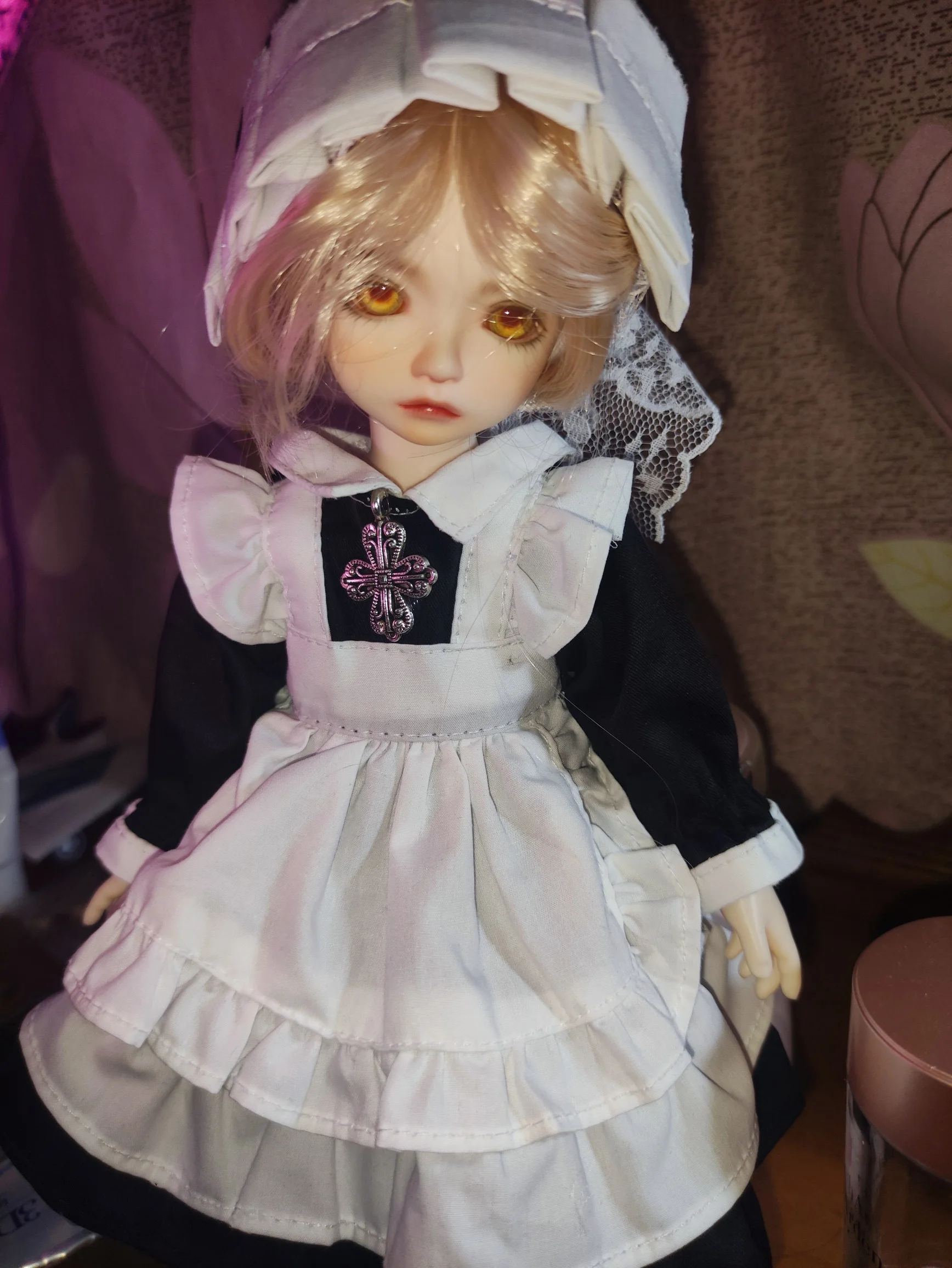 귀여운 흑백 메이드 복장 인형 액세서리, BJD 인형 옷 수트, 1-3, 1-4, 1-6 브라이스 사이즈, MSD YOSD