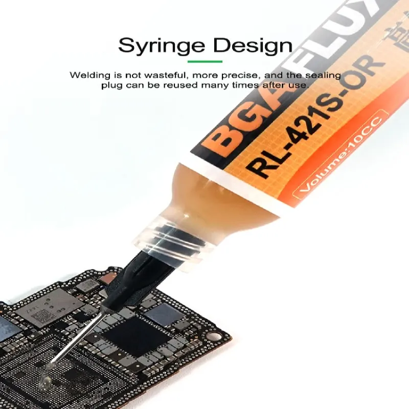 RL-421S-OR BGA PCB No-Clean pasta saldante saldatura avanzata olio flusso grasso 10cc saldatura riparazione pasta