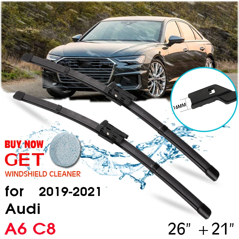 

Car Wiper Blade Front Window Windshield Rubber Silicon Refill Wiper For Audi A6 C8 2019-2021 LHD / RHD 26"+21" Car Accessories