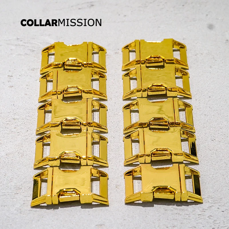 

20pcs/lot Yellow Gold DIY dog collar buckles quick-release buckles for 25mm sewing paracord leathercraft handmade parts CK25HJ