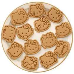 Cute Kitty Mouse Cookie Cutter Plastic Biscuit Baking Fruit Knife Kitchen Cake Mold Tools Embossing Printing