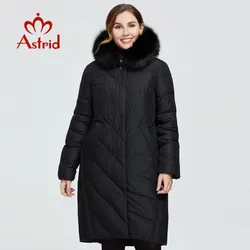 Astrid 2022 New Winter Women's coat women long warm parka Jacket with fox fur hooded large sizes Bio-Down female clothing 9172