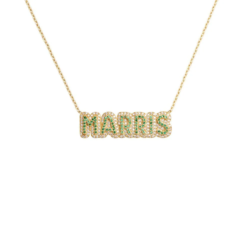 

DUOYING Custom Name Necklace With Zircon Letters Pave Outline Birthstone Pendant Necklace Gold Plated Necklace Jewelry For Gift