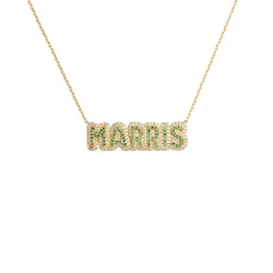 DUOYING Custom Name Necklace With Zircon Letters Pave Outline Birthstone Pendant Necklace Gold Plated Necklace Jewelry For Gift