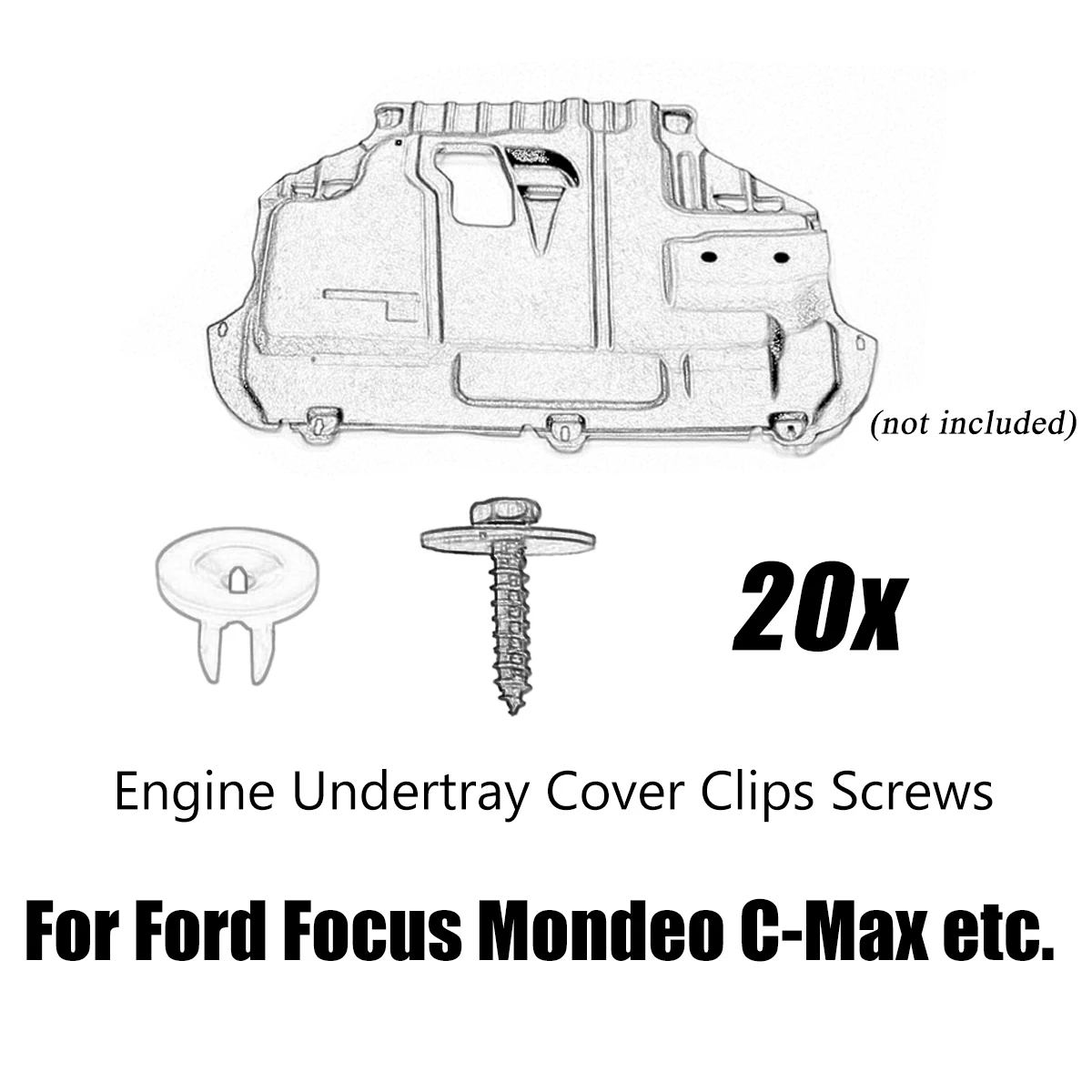 20pcs Auto Motor Undertray Abdeckung Clips Schrauben Untere Abdeckung Schild Schutz für Ford Focus MK2 MK3 Mondeo MK3 MK4 C Max S Max Galaxy