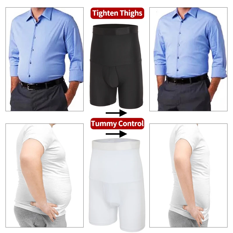 Moldeador de cuerpo para hombre, pantalones cortos de compresión, entrenador de cintura, Control de barriga, ropa moldeadora adelgazante, faja de