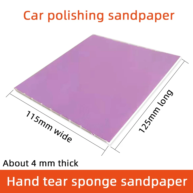 Hand-tear Sponge Sandpaper Water-absorbent Sand Leather Car Paint Finish Polished And Polished Fine Sand 400 Grit 800 115*125