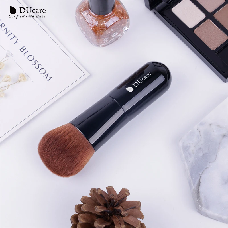 Ducare 1pcs Professional Foundation Brush high quality makeup brushes brown Synthetic Hair with Box Makeup Brush Essential Tools