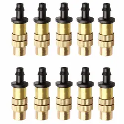 10 pcs Adjustable Misting Nozzle for Gardening Sprinkle Brass Watering Sprinkler Sprayer For Irrigation System