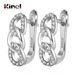 Kinel Classic 8 Shape Stud Earrings Natural Zircon Copper With Gold Silver Color Plated Korea Earrings For Women Trend Jewelry