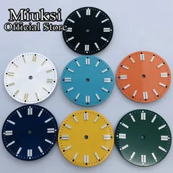 Miuksi 29mm black silver blue green orange yellow watch dial luminous fit NH35 NH36 Miyota8215 821A DG2813 3804 PT5000 movement