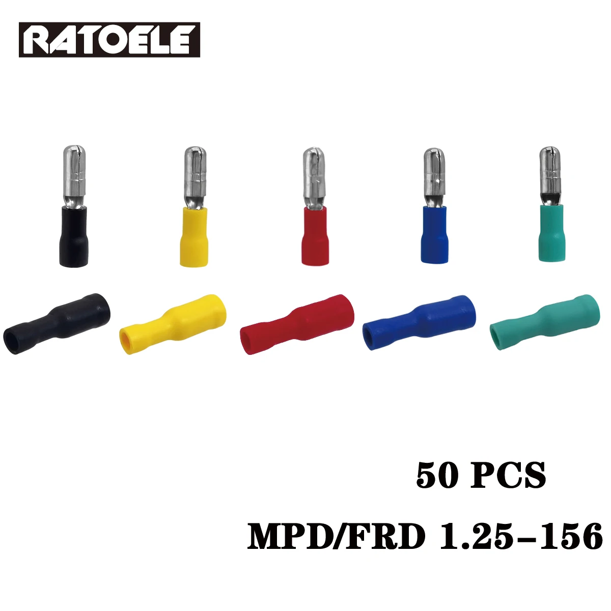 MPD/FRD 1.25-156 Audio Wiring Female and Male Insulated Electric Connector Crimp Bullet Terminal